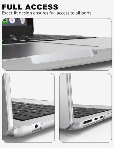 حافظة PHOCAR فائقة الوضوح لجهاز MacBook Air 13.6 بوصة (2022-2025)، متوافقة مع موديلات M4/M3/M2 A3240/A3113/A2681، غطاء واقٍ مضاد للأصفر مع غطاء لوحة مفاتيح، واقي شاشة ولوحة ماوس in Kuwait