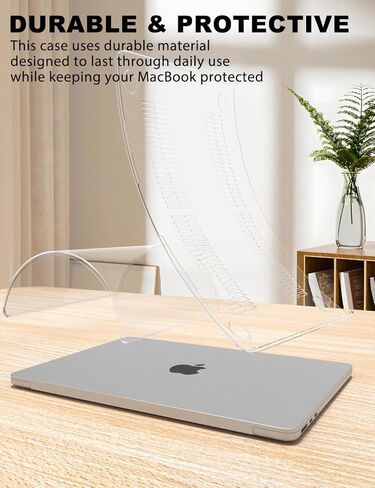 حافظة PHOCAR فائقة الوضوح لجهاز MacBook Air 13.6 بوصة (2022-2025)، متوافقة مع موديلات M4/M3/M2 A3240/A3113/A2681، غطاء واقٍ مضاد للأصفر مع غطاء لوحة مفاتيح، واقي شاشة ولوحة ماوس in Kuwait