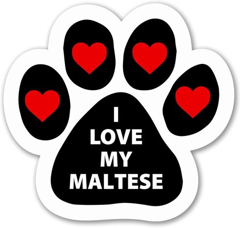 Magnet Me Up I Love My Maltese Dog Breed ملصق مغناطيسي للسيارة، 4 × 6 بوصات بيضاوية، مغناطيس مزخرف، سلالة ساحرة ومرحة، مغناطيس ممتص الصدمات للكلاب اللطيفة، هدية لمحبي الكلاب المالطية، صُنع في الولايات المتحدة الأمريكية in Saudi Arabia
