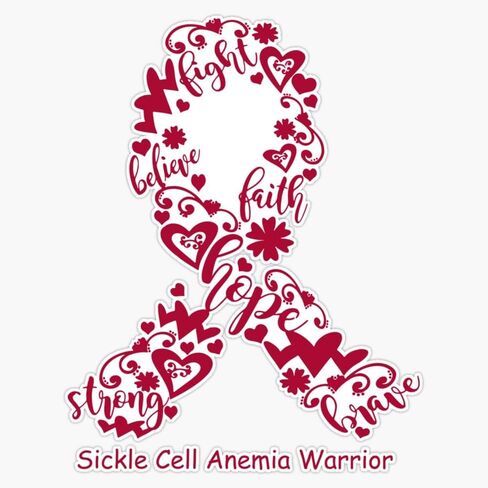 Magnet Sickle Cell Anemia Warrior Sickle Cell Anemia Ribbon Strong Hope Believe Fight Faith Brave Magnetic Vinyl Sticker 5" in Saudi Arabia