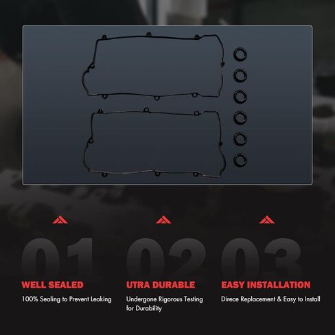 Engine Valve Cover Gasket Set Compatible with 2003-2008 for Hyundai Tiburon 2.7L;2005-2009 for Hyundai Tucson 2.7L;2005-2010 for Kia Sportage 2.7L, OE# VS50641R,22441-37110 in Saudi Arabia
