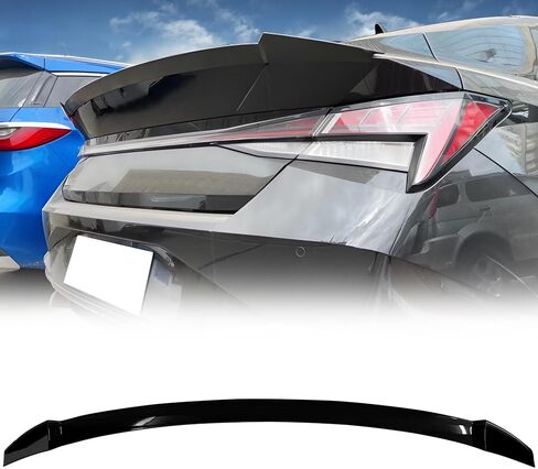 Trunk Spoiler Compatible with 2021-2025 Hyundai Elantra Sedan, ABS Carbon Fiber Print M4 Style Rear Trunk Tail Lid Racing Spoiler Wing in Saudi Arabia