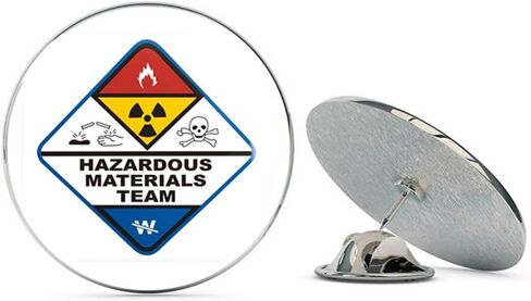 قبعة رجال الإطفاء Hazmat Team Metal مقاس 0.75 سم على شكل طية صدر وربطة عنق على الظهر in Saudi Arabia