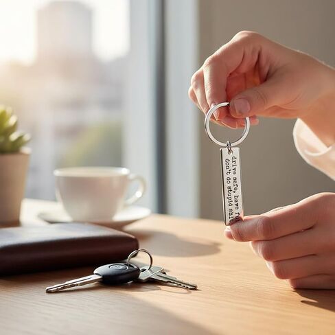 Drive Safe Have Fun Don't Do Stupid Sh T Keychain New Driver Sweet 16 Key Chain Gift Car Accessories Stainless Steel Stamped Funny Keychain in Kuwait