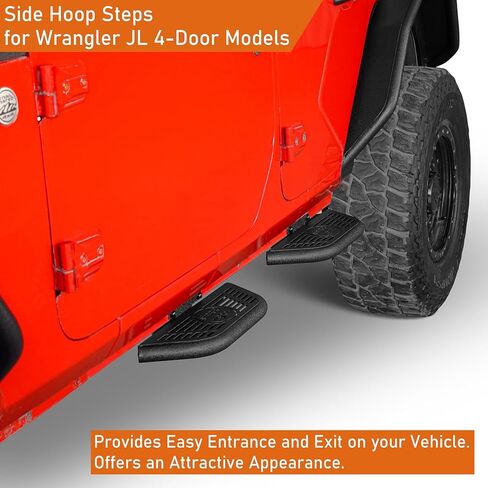 Hooke Road JL Running Boards 4 Doors Side Step Bars for Jeep Wrangler JL Unlimited 2018-2026 JLU 4-Door in Saudi Arabia