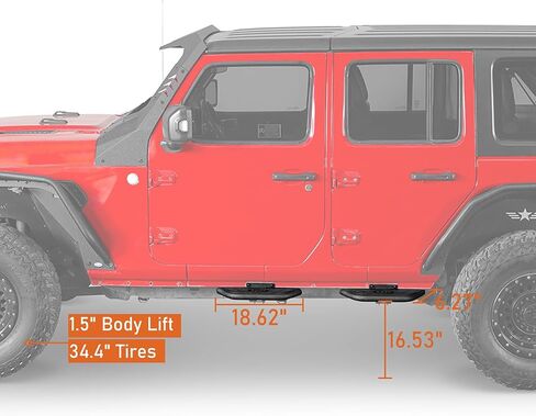 Hooke Road JL Running Boards 4 Doors Side Step Bars for Jeep Wrangler JL Unlimited 2018-2026 JLU 4-Door in Saudi Arabia