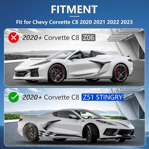 غطاء منفذ الهواء الجانبي للجسم الخارجي متوافق مع شيفروليه كورفيت C8 2020 2021 2022 2023 2024 2025، حافة فتحة تهوية جانبية للجسم (نمط ألياف الكربون) in Kuwait