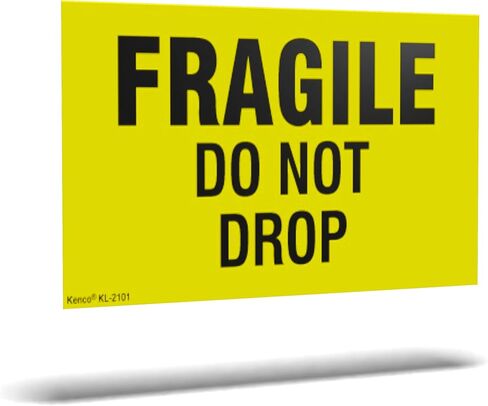 Kenco 3" X 5" Fragile Do not Drop Fluorescent Shipping Label Stickers - 500 Permanent Adhesive Labels Per Roll in Saudi Arabia