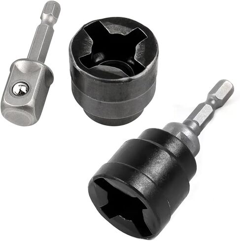 2 Pack Scissor Jack to Impact Driver Adapter Instead of Car Jack Ratchet Wrench for 1/2 Inch Impact Wrench 1/4" Hex Electric Screwdriver Cordless Drill Power Tool Scissor Lift Jack Car Kit in Saudi Arabia