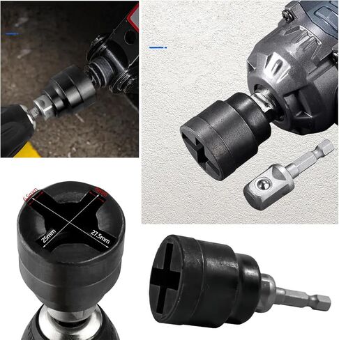 2 Pack Scissor Jack to Impact Driver Adapter Instead of Car Jack Ratchet Wrench for 1/2 Inch Impact Wrench 1/4" Hex Electric Screwdriver Cordless Drill Power Tool Scissor Lift Jack Car Kit in Saudi Arabia