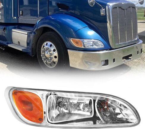 مجموعة مصابيح أمامية تناسب 2005-2016 Peterbilt 325 330 335 337 340 348 382 384 386 387 كشافات أمامية من الجانب الأيمن للركاب من الكروم مبيت الهالوجين المصابيح الأمامية in Saudi Arabia