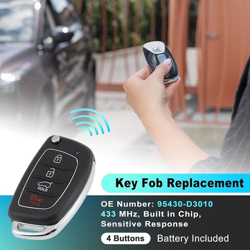TQ8-RKE-4F25 Replacement Keyless Entry Remote Smart Key Fob for Hyundai Tucson 2016-2019 Key Fob Remote Control 95430-D3010 4 Buttons 433 MHz in Saudi Arabia