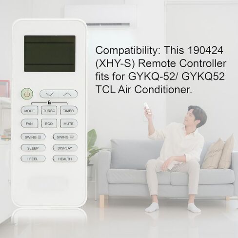 Air Conditioner Remote Controller 190424(XHY-S) Compatible with TCL Air Conditioning GYKQ-52, LCD A/C Remote Control with ECO Function, ℉⇌℃ Switch, Home Appliance Supplies in Kuwait