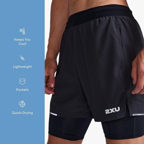 شورت 2XU رجالي Aero Mesh 2 في 1 مقاس 5 بوصات in Saudi Arabia