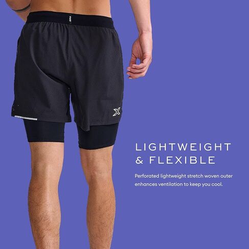 شورت 2XU رجالي Aero Mesh 2 في 1 مقاس 5 بوصات in Saudi Arabia