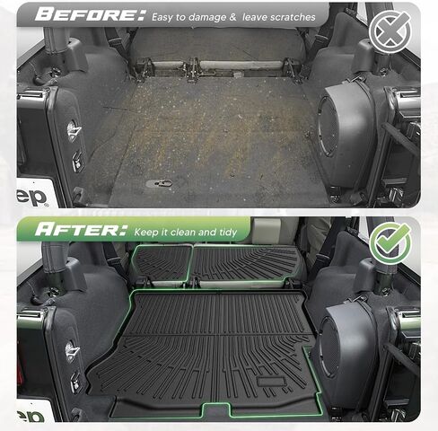 Cartist Floor Mats for Jeep Wrangler JK 4-Door 2007-2018, All Weather Cargo Liner for Wrangler Accessories, Heavy Duty TPE Cargo Mats, Car Accessories in Saudi Arabia