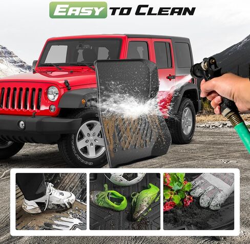 Cartist Floor Mats for Jeep Wrangler JK 4-Door 2007-2018, All Weather Cargo Liner for Wrangler Accessories, Heavy Duty TPE Cargo Mats, Car Accessories in Saudi Arabia