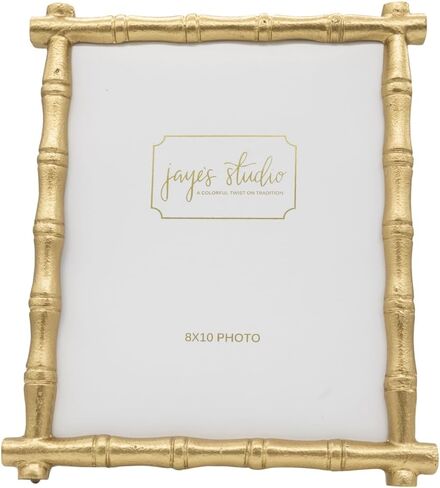 Jaye's Studio Cast Metal Decorative Photo & Picture Frame With Easel Stand, Glass Display, Handmade Bamboo Design, Tarnish Resistant Finish, Gracie Chloe Line, 3 Size Options (Gold, 5x7) in Saudi Arabia