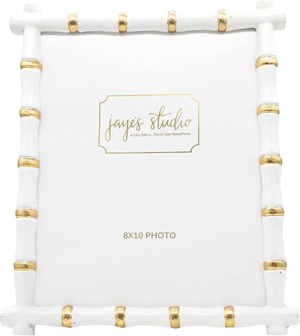 Jaye's Studio Cast Metal Decorative Photo & Picture Frame With Easel Stand, Glass Display, Handmade Bamboo Design, Tarnish Resistant Finish, Gracie Chloe Line, 3 Size Options (Gold, 5x7) in Saudi Arabia