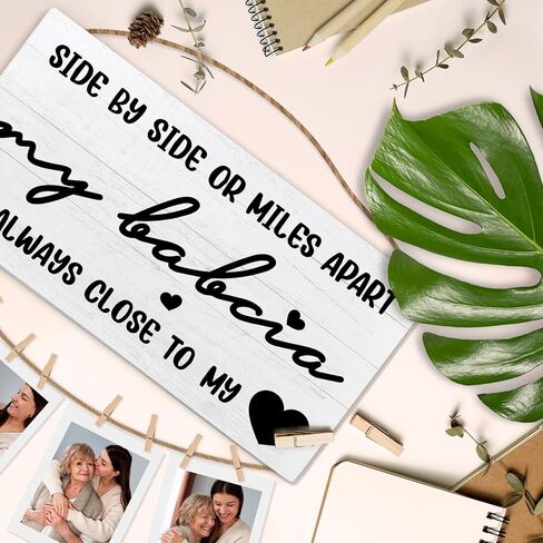 Babcia Picture Frame Photo Holder for Wall, Mother's Day Birthday Gifts for Grandma, Long Distance Gifts for Grandma Photo Hanging Display Picture Board for Wall Decor in Kuwait