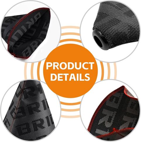 Black Car Shift Boot Cover Fabric Shifter Dust Protector Universal Decor Car Shift Knob Cover with Stitch Manual Automatic Gear Shift Knob Cover Protective Car Interior Accessories in Saudi Arabia