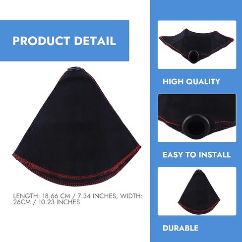 Black Car Shift Boot Cover Fabric Shifter Dust Protector Universal Decor Car Shift Knob Cover with Stitch Manual Automatic Gear Shift Knob Cover Protective Car Interior Accessories in Saudi Arabia