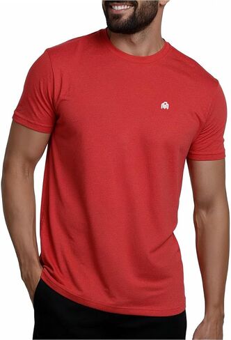 INTO THE AM Men's Logo Basic Tall Tees - Fitted Essential Crewneck Blank T-Shirts Casual Gym Classic Short Sleeve True XLT Fit Fashion Tshirts for Guys (Olive Green, X-Large) in Kuwait