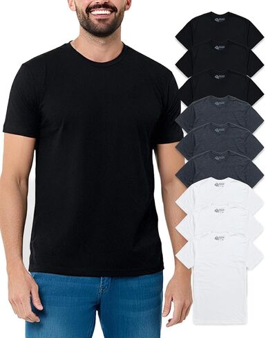 INTO THE AM Men's Logo Basic Tall Tees - Fitted Essential Crewneck Blank T-Shirts Casual Gym Classic Short Sleeve True XLT Fit Fashion Tshirts for Guys (Olive Green, X-Large) in Kuwait