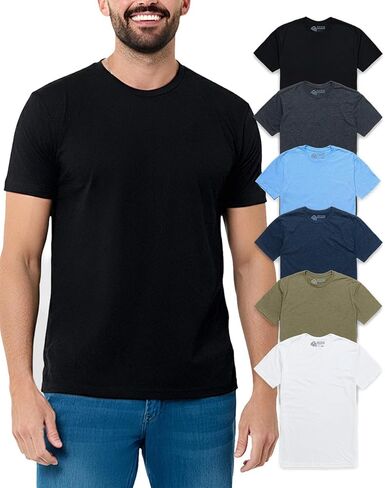 INTO THE AM Men's Logo Basic Tall Tees - Fitted Essential Crewneck Blank T-Shirts Casual Gym Classic Short Sleeve True XLT Fit Fashion Tshirts for Guys (Olive Green, X-Large) in Kuwait