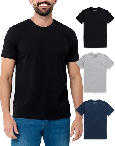 INTO THE AM Men's Logo Basic Tall Tees - Fitted Essential Crewneck Blank T-Shirts Casual Gym Classic Short Sleeve True XLT Fit Fashion Tshirts for Guys (Olive Green, X-Large) in Kuwait