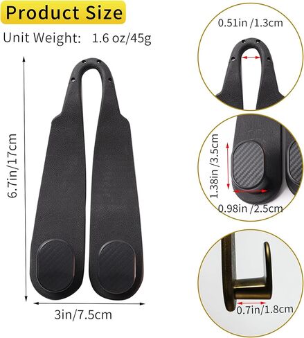 WEIHAO Purse Hook for Car Headrest, Silicone Car Seat Back Storage Hook, Twin Hooks Carbon Fiber Textured Car Headrest Hangers, Bag Holder for Sedan, Trucks, SUVs, Most Vehicles (Black-2PCS) in Kuwait