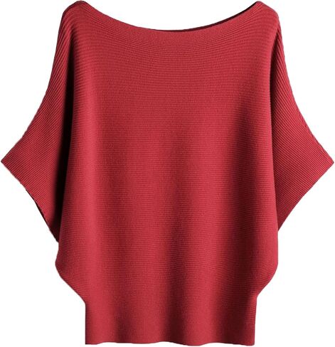 سترة نسائية بأكمام قصيرة محبوكة ناعمة لربيع وصيف، كاجوال خفيفة الوزن ورقبة قارب دولمان in Kuwait