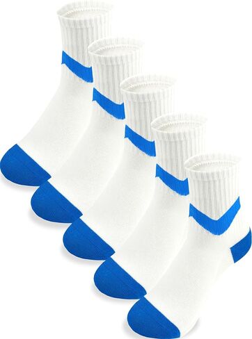 Kids Crew Socks 5 Pack For Boys Athletic Cotton Seamless Toe for 2-4, 4-6,6-8,8-10,10-12,12-14 Years Old Colorful in Saudi Arabia