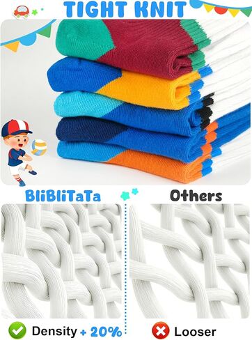 Kids Crew Socks 5 Pack For Boys Athletic Cotton Seamless Toe for 2-4, 4-6,6-8,8-10,10-12,12-14 Years Old Colorful in Saudi Arabia