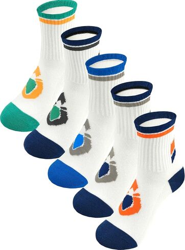 Kids Crew Socks 5 Pack For Boys Athletic Cotton Seamless Toe for 2-4, 4-6,6-8,8-10,10-12,12-14 Years Old Colorful in Saudi Arabia