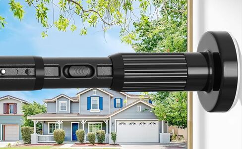 Tension Curtain Rod Black Shower Rod 40-166IN Extra Long Curtain Rods No Drilling Adjustable Tension Rods for Window Shower or Bathroom Outdoor Patio Diameter 1.26In in Kuwait