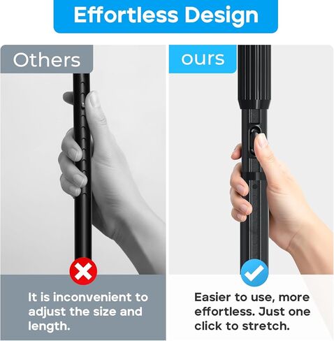 Tension Curtain Rod Black Shower Rod 40-166IN Extra Long Curtain Rods No Drilling Adjustable Tension Rods for Window Shower or Bathroom Outdoor Patio Diameter 1.26In in Kuwait