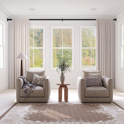 Tension Curtain Rod Black Shower Rod 40-166IN Extra Long Curtain Rods No Drilling Adjustable Tension Rods for Window Shower or Bathroom Outdoor Patio Diameter 1.26In in Kuwait