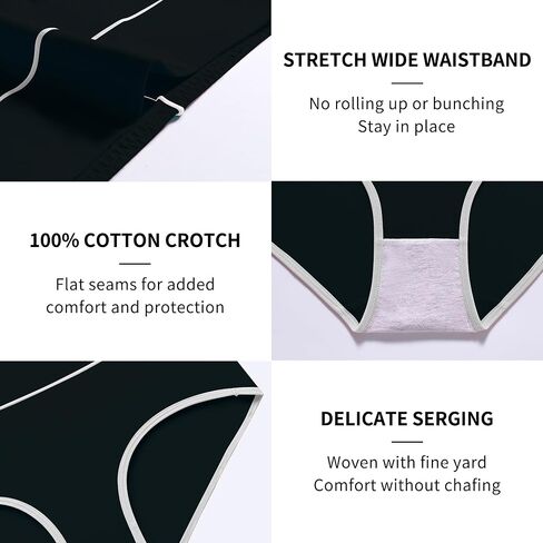 Womens Underwear Packs Cotton High Waisted Briefs Full Coverage Underwear Soft Strech Breathable 2 Pack in Kuwait