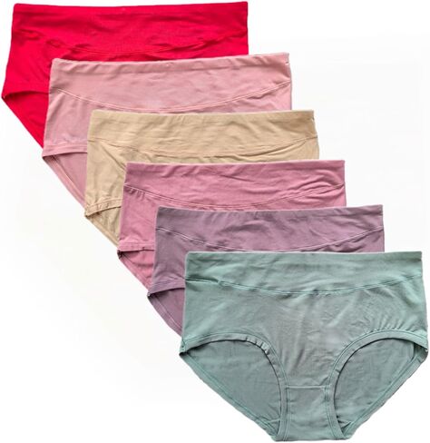 Modal Women's Briefs Mid-rise Female Panties Solid Women's Underpants 6Pack in Saudi Arabia