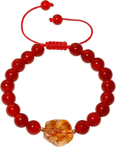 Spiritual Gemstones and Crystals Beaded Bracelets Protection Raw Citrine Bracelets for Women and Men Wealth Good Luck Jewelry Unisex in Kuwait