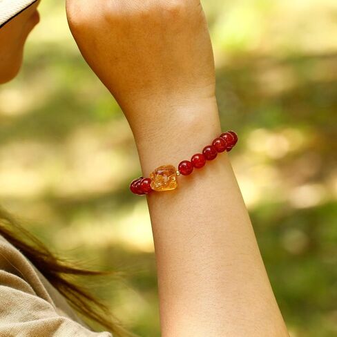 Spiritual Gemstones and Crystals Beaded Bracelets Protection Raw Citrine Bracelets for Women and Men Wealth Good Luck Jewelry Unisex in Saudi Arabia