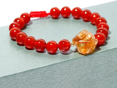 Spiritual Gemstones and Crystals Beaded Bracelets Protection Raw Citrine Bracelets for Women and Men Wealth Good Luck Jewelry Unisex in Saudi Arabia