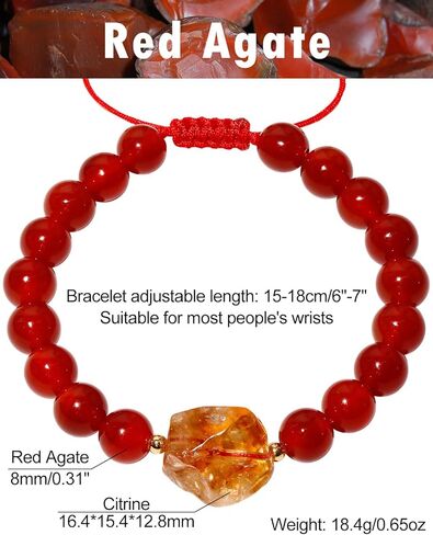 Spiritual Gemstones and Crystals Beaded Bracelets Protection Raw Citrine Bracelets for Women and Men Wealth Good Luck Jewelry Unisex in Saudi Arabia