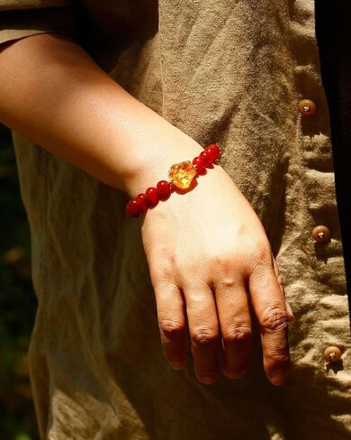 Spiritual Gemstones and Crystals Beaded Bracelets Protection Raw Citrine Bracelets for Women and Men Wealth Good Luck Jewelry Unisex in Saudi Arabia