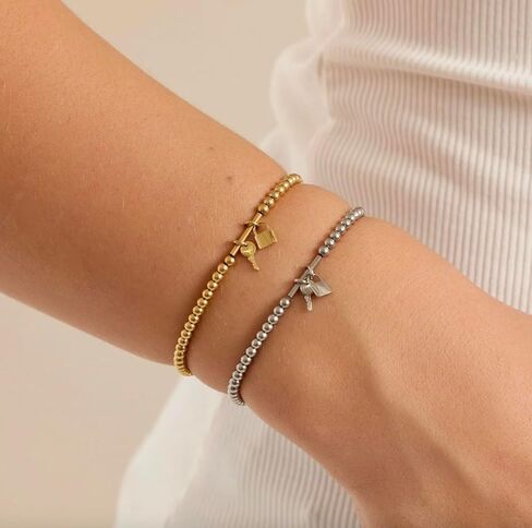 Pura Vida Lock And Key Stretch Bracelet - Premium Materials - Durable Stretch Cord in Saudi Arabia