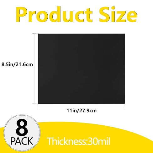 أوراق مغناطيسية 8.5 بوصة × 11 بوصة غير لاصقة 30 مل 8 عبوات لتخزين القوالب - مجموعة أوراق مغناطيسية فارغة مرنة للحرف اليدوية، DIY، صناعة اللافتات، لعمل النقاط، المغناطيس المربع، الدوائر، الشرائط، الشريط in Kuwait