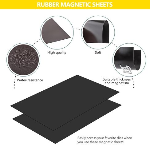 أوراق مغناطيسية 8.5 بوصة × 11 بوصة غير لاصقة 30 مل 8 عبوات لتخزين القوالب - مجموعة أوراق مغناطيسية فارغة مرنة للحرف اليدوية، DIY، صناعة اللافتات، لعمل النقاط، المغناطيس المربع، الدوائر، الشرائط، الشريط in Kuwait