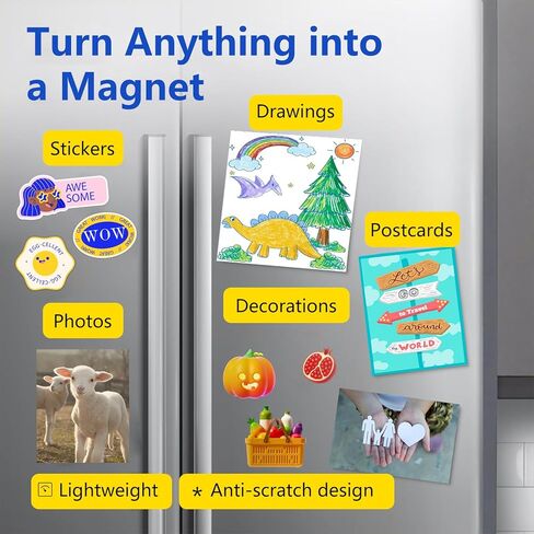 أوراق مغناطيسية 8.5 بوصة × 11 بوصة غير لاصقة 30 مل 8 عبوات لتخزين القوالب - مجموعة أوراق مغناطيسية فارغة مرنة للحرف اليدوية، DIY، صناعة اللافتات، لعمل النقاط، المغناطيس المربع، الدوائر، الشرائط، الشريط in Kuwait