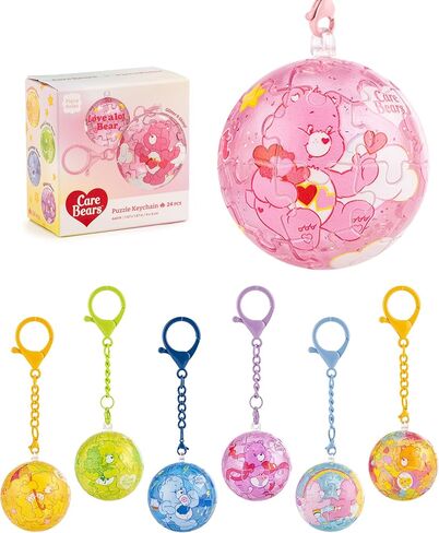 سلسلة مفاتيح Care Bears™ من PieceRelax ثلاثية الأبعاد مكونة من 6 قطع 24 قطعة بلاستيكية للبالغين - سلسلة لامعة (مجموعة كاملة) - حلقة مفاتيح محمولة، إكسسوارات، حليات للحقائب، هدايا فريدة لمحبي الألغاز [A6013] in Saudi Arabia